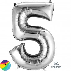 Folija balon - Številka 5 Srebrne barve Folija balon - Številka 5 Srebrne barve